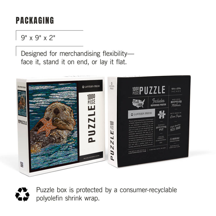 1000 PIECE PUZZLE Sea Otter, Paper Mosaic