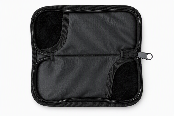 Black Two Pocket Zip Pouch for Knife
