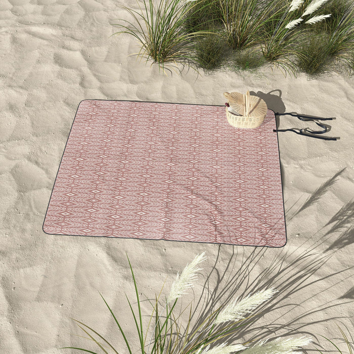 Bohemian Diamonds Peach Picnic Blanket