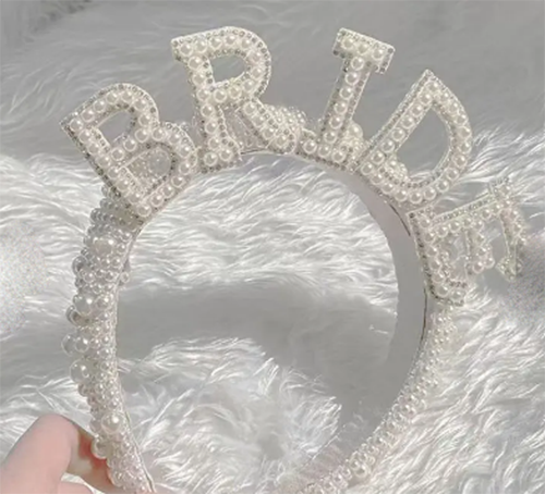 Bride Headband, Pearl Bride Headband, Bachelorette Party