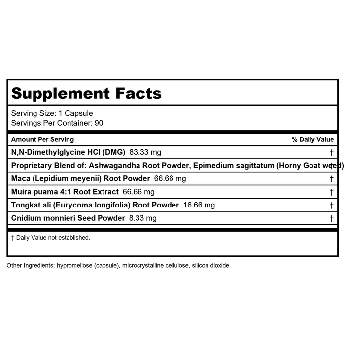 DaVinci Libido for Men and Women - 90 VTabs - Supplement Facts panel