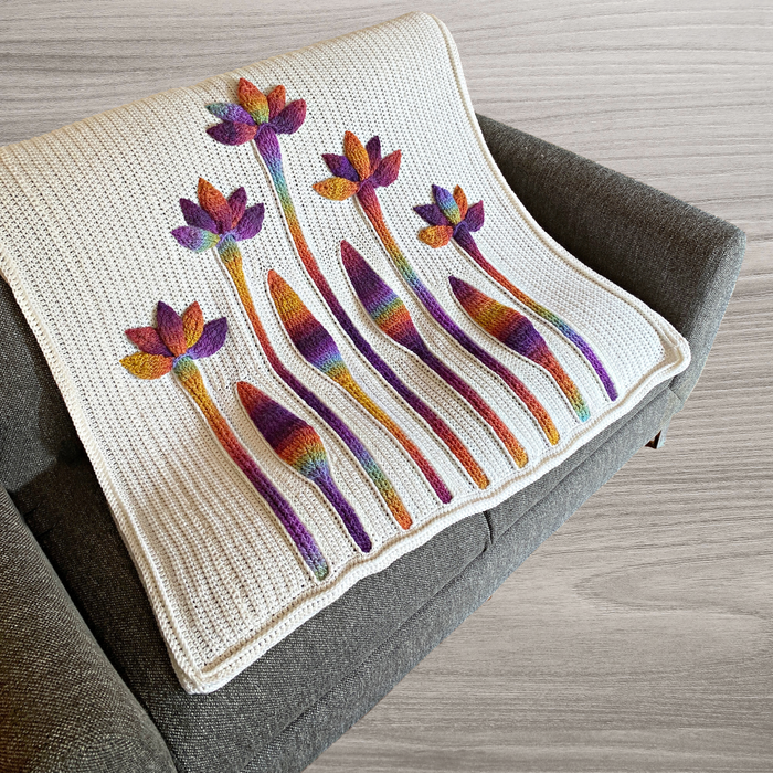 Embossed Flora Throw CAL - PDF Pattern Only