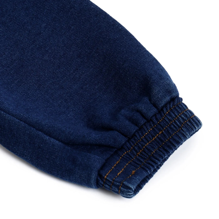 Girls Dark Blue Solid Joggers
