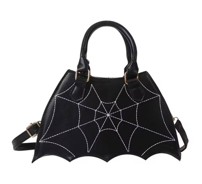 Gothic Style Shoulder Bag cobweb