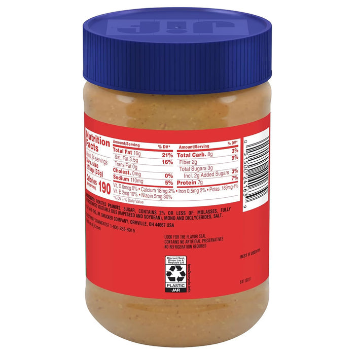 Jif Extra Crunchy Peanut Butter Roasted Peanut Spread 28 oz - 10 Pack