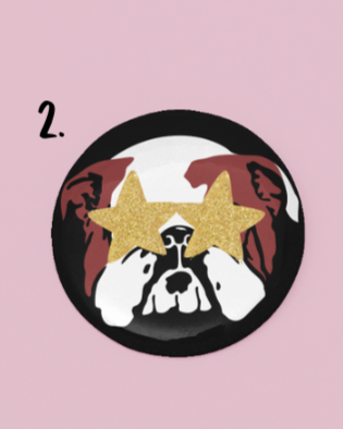 MSU Game Day Button | Bulldog With Stars
