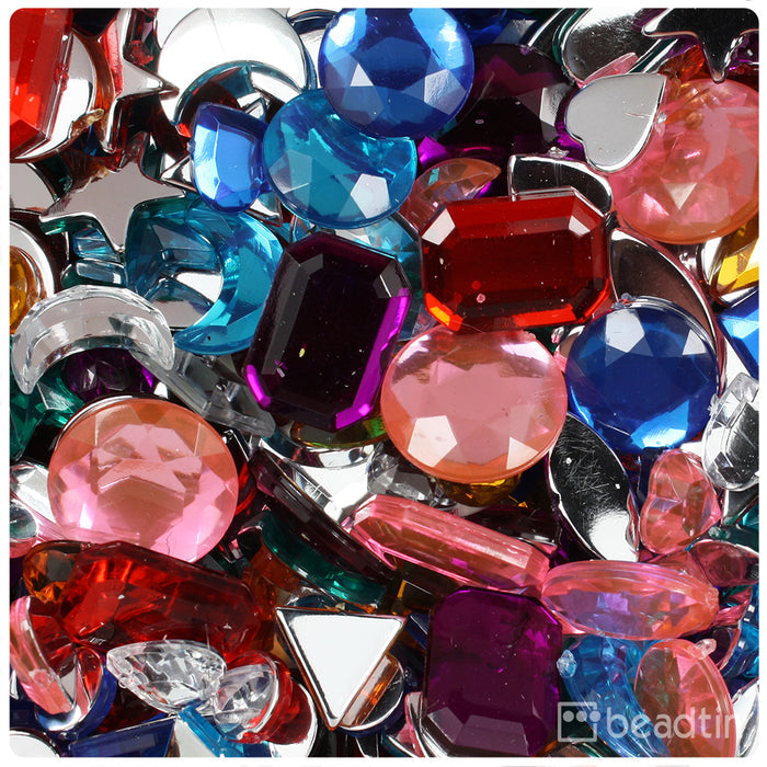 Transparent Mix Plastic Faceted Stones (4oz)