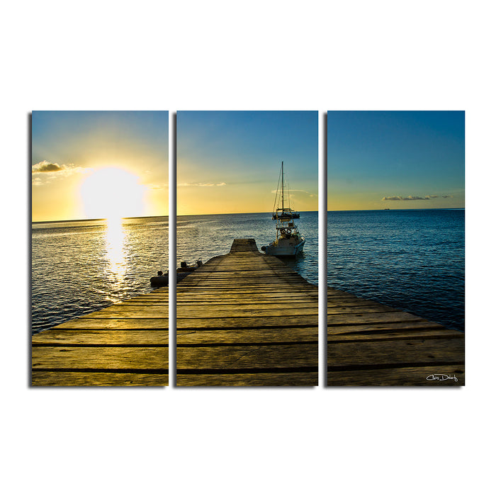Wooden Pier' 3-Piece Wrapped Canvas Wall Art Set