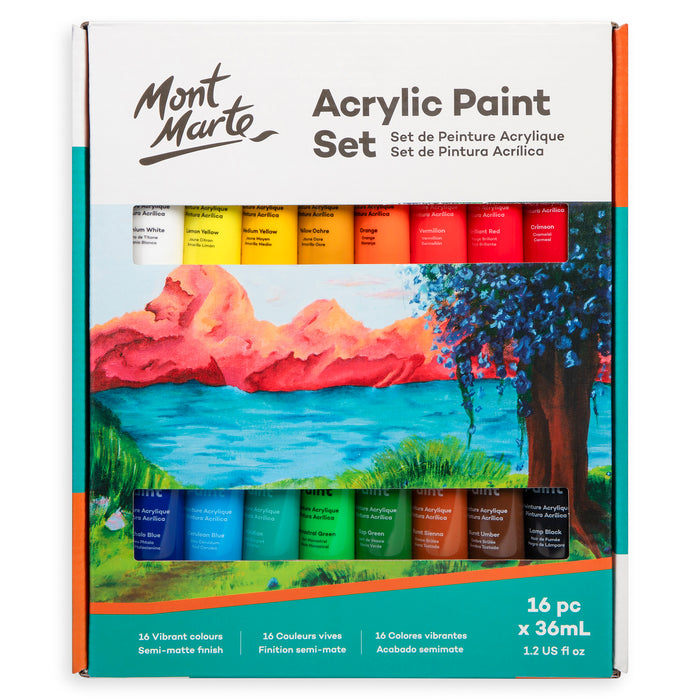16 piece x 36mL Acrylic Paint Set