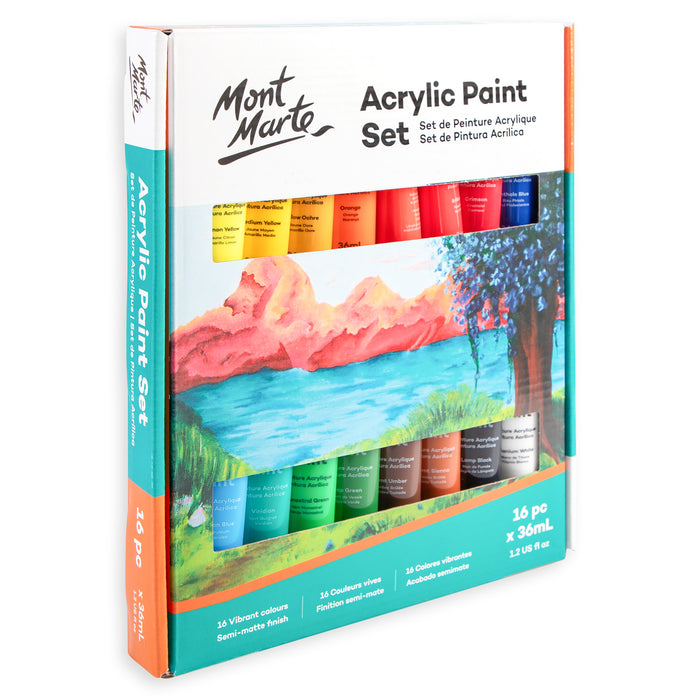 16 piece x 36mL Acrylic Paint Set
