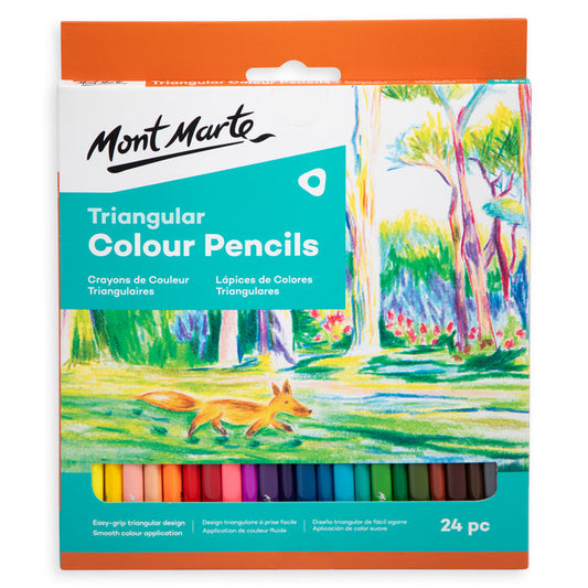 24 Piece Triangular Colour Pencils