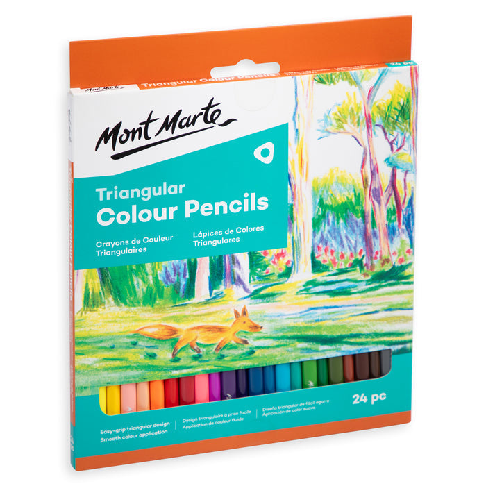 24 Piece Triangular Colour Pencils