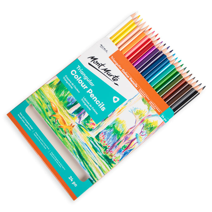 24 Piece Triangular Colour Pencils