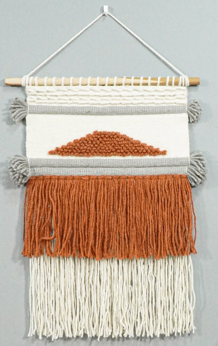 2x3 Wool Hand Woven Terracotta Boho Wall Hanging | WH3 - The Rug Decor