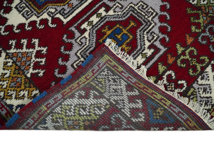 Hand Knotted traditional Kazak Red and Ivory Antique Traditional Tribal Armenian Rug | KZA3 - The Rug Decor