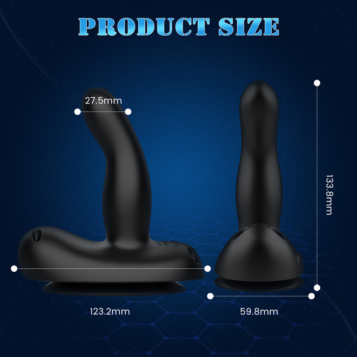 4IN1 Unisex Wiggling Prostate Massager Strap-On Dildo Anal Vibrator With Remote Control & Suction Cup