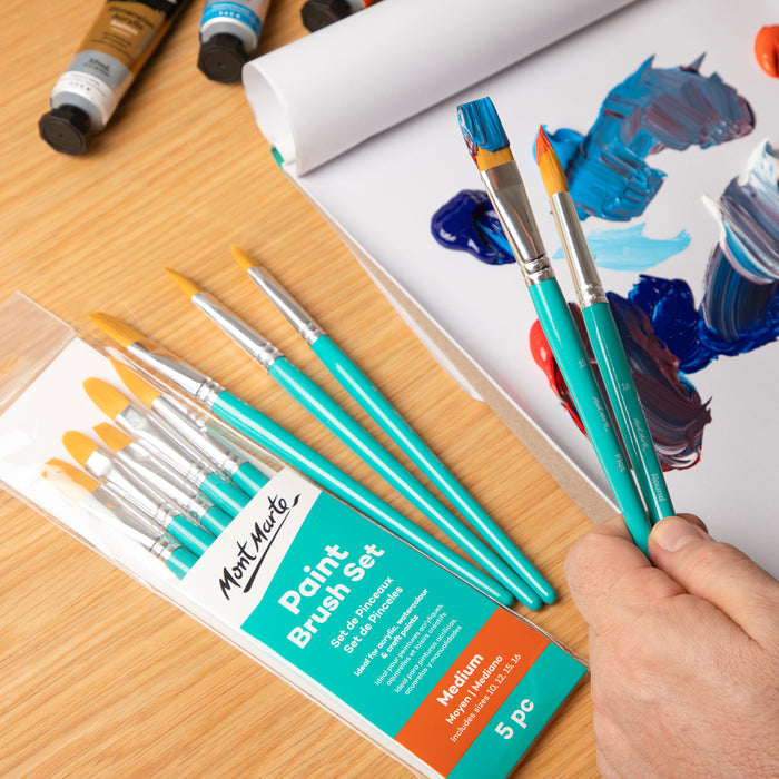 5 Piece Paint Brush Set - Medium