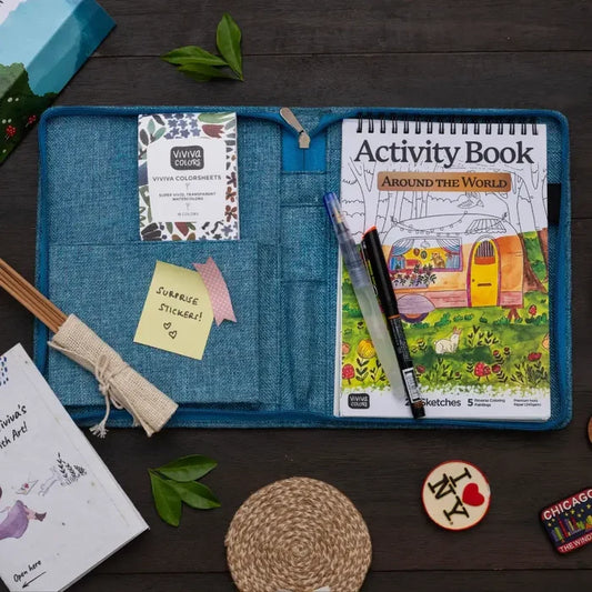 A6 Jute -  Meditative with Art Kit - Floral