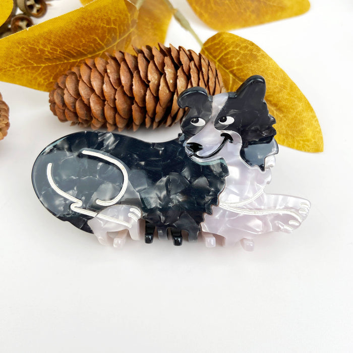Acetate Animal Pet Black Dog Hair Clip: A-ShepherdDog