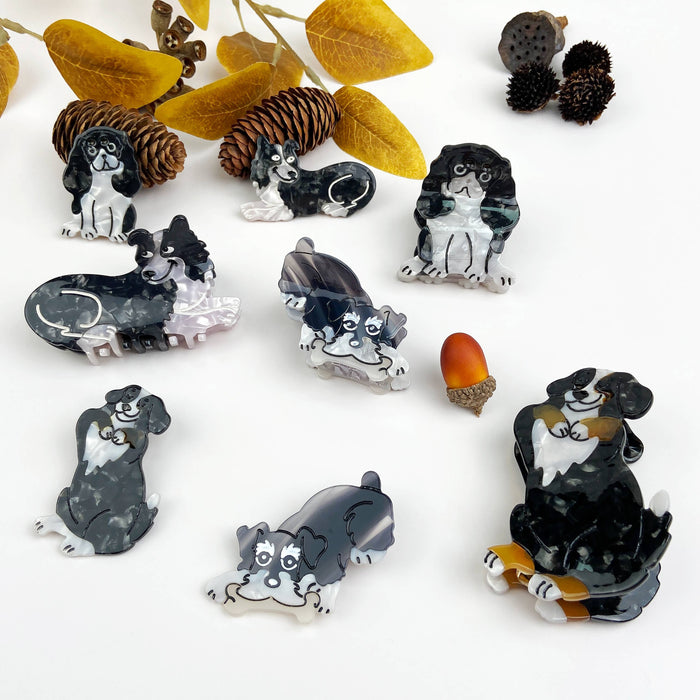 Acetate Animal Pet Black Dog Hair Clip: A-ShepherdDog