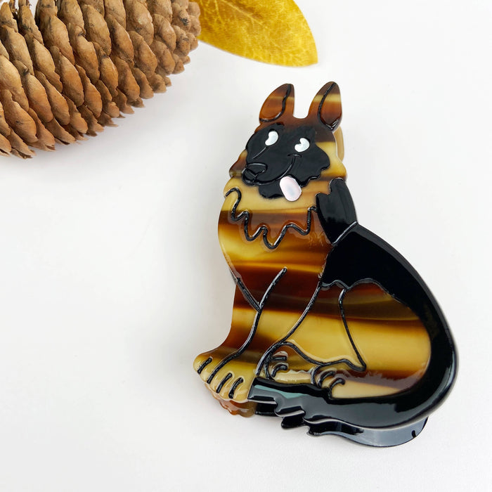 Acetate Cute Animal Pet Dog Hair Clips: A-GermanShepherd
