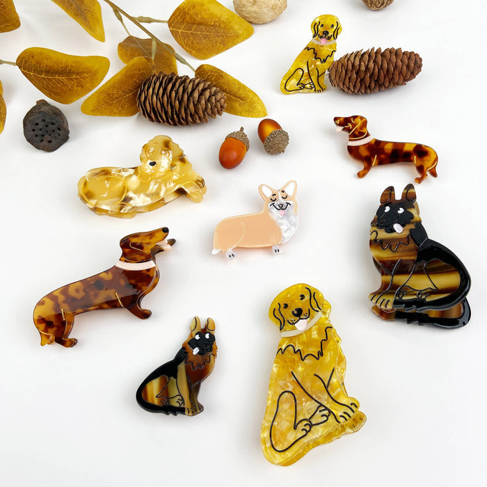 Acetate Cute Animal Pet Dog Hair Clips: B-GermanShepherd
