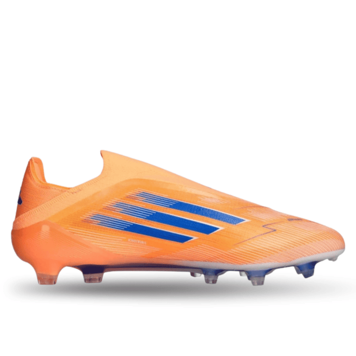 adidas F50 Elite Lace Less Firm Ground Soccer Cleats (Orange/Lucid Blue/White) | SoccerWearhouse