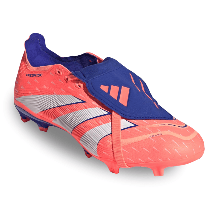 adidas Predator League Fold - Over Tongue FG/MG Soccer Cleats (Coral/White/Orange) | SoccerWearhouse