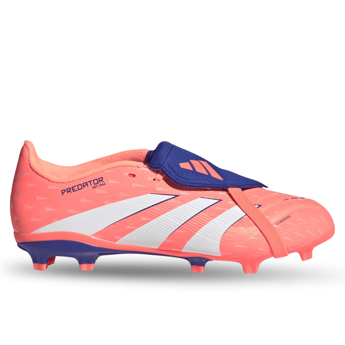 adidas Youth Predator League Fold - Over Tongue Firm/Multi Ground Junior Soccer Cleats (Coral/White/Orange) | SoccerWearhouse