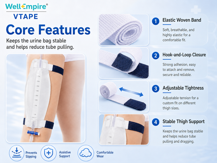 Adjustable Urine Bag Leg Strap – Nylon Drainage Tube Holder