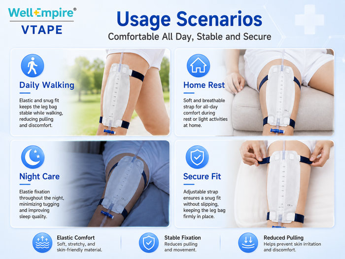 Adjustable Urine Bag Leg Strap – Nylon Drainage Tube Holder