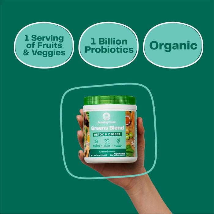 Amazing Grass Green Superfood Detox & Digest Clean Greens 30 Servings 210g - The Oasis of Health