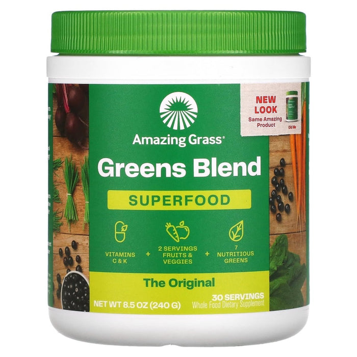 Amazing Grass Green Superfood Original 30 servings 8.5 Oz - The Oasis of Health