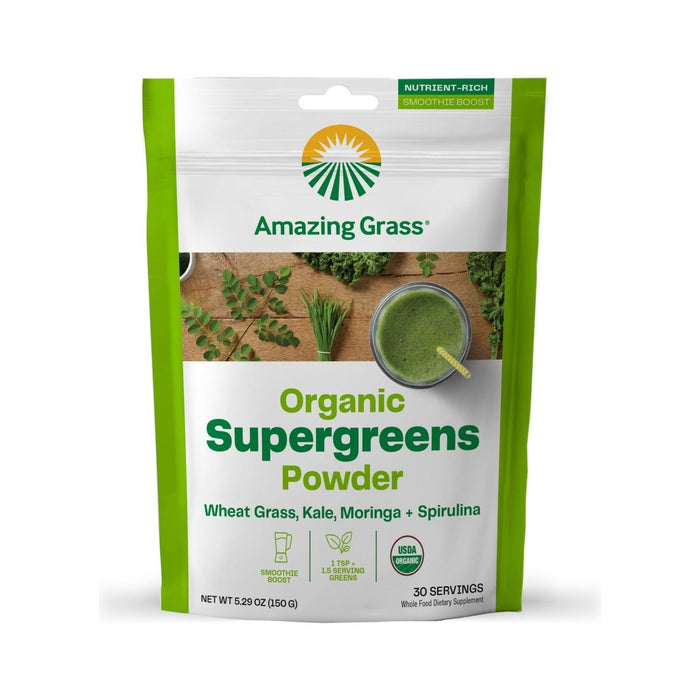 Amazing Grass Organic Supergreens Powder 30 Servings 150 Grams - The Oasis of Health