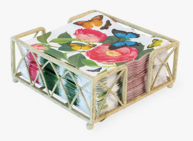 Antique White Cocktail Napkin Holder