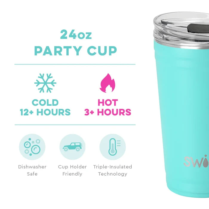 Aqua 24oz Insulated Party Cup