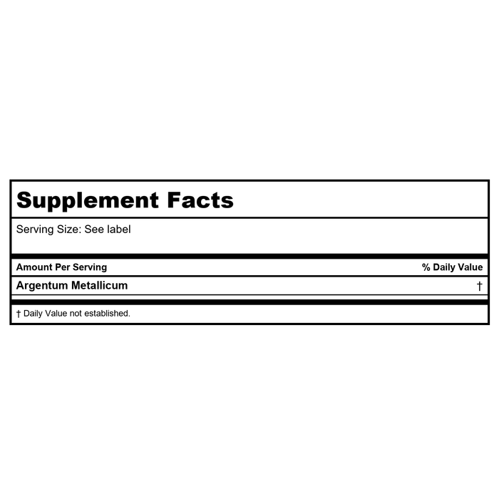 Argentyn 23 Professional First Aid Gel 2oz - Supplement Facts panel