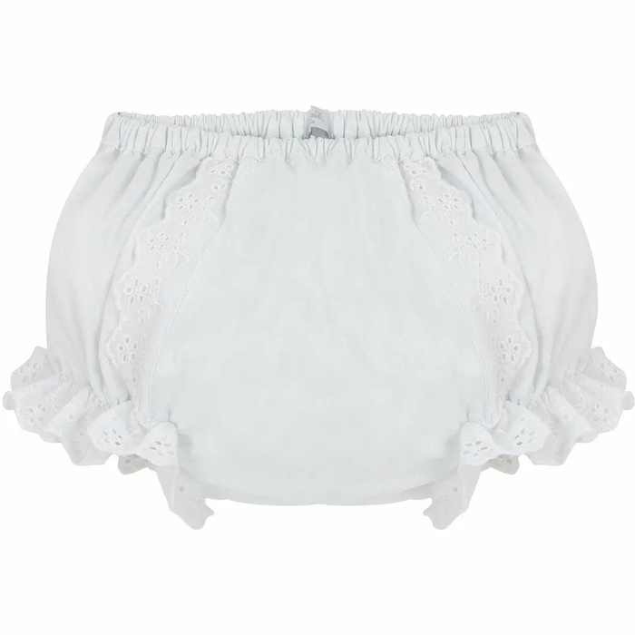 Baby Girl Ruffled White Eyelet Diaper Cover