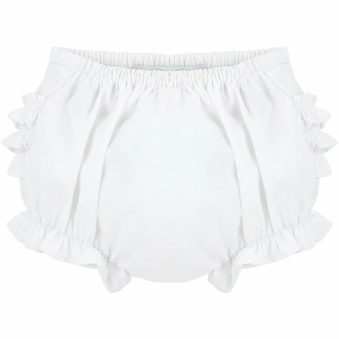 Baby Girl White Ruffle Diaper Cover