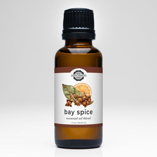 Rustic Strength - Essential Oil Blend | 1oz Amber Glass Vial | Bay Spice
