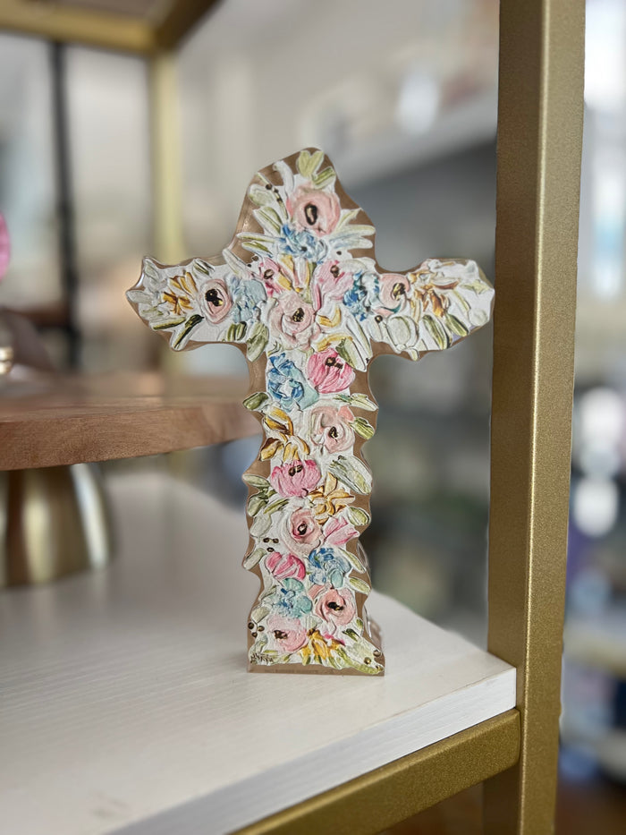 BB Fulton Acrylic Floral Cross