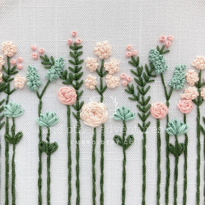 Beginner Embroidery Kit - Pastel Wildflowers