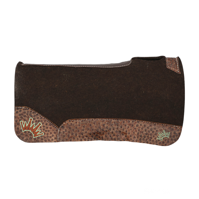 Best Ever Pads |  Mocha Ostrich Western Leathers w/ Brown/Mint Crown | 3/4" OG | 30"x30"