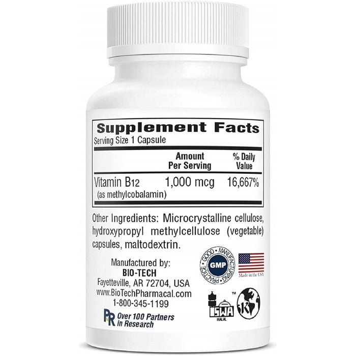 BioTech B12 Methyl 100 Caps - The Oasis of Health