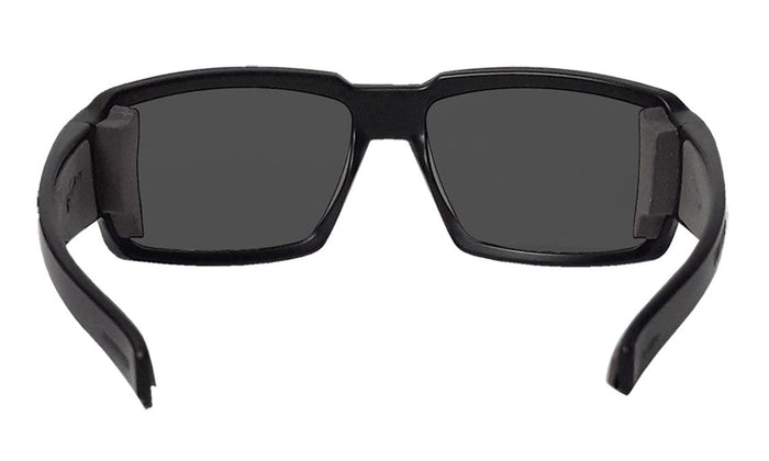 Back view of the Bomber Boogie anti-fog safety glasses showing the nose pads