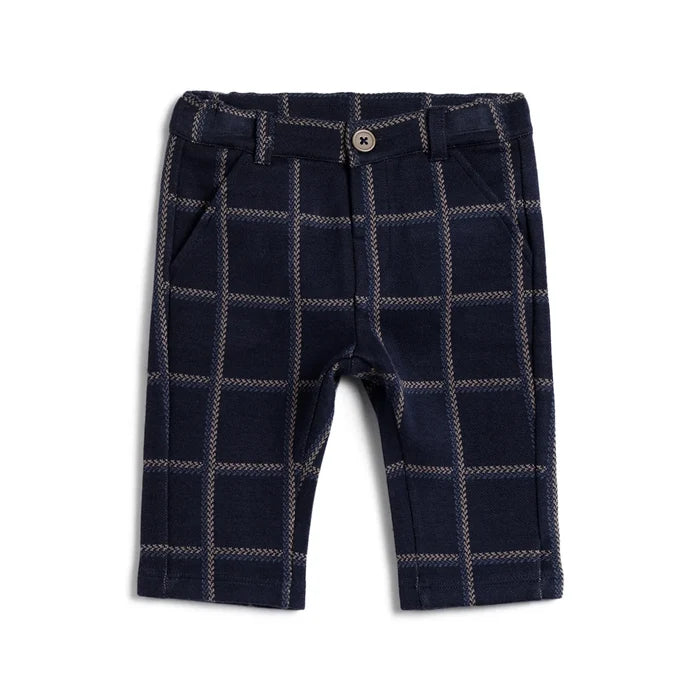 Boys Blue Checked Trousers
