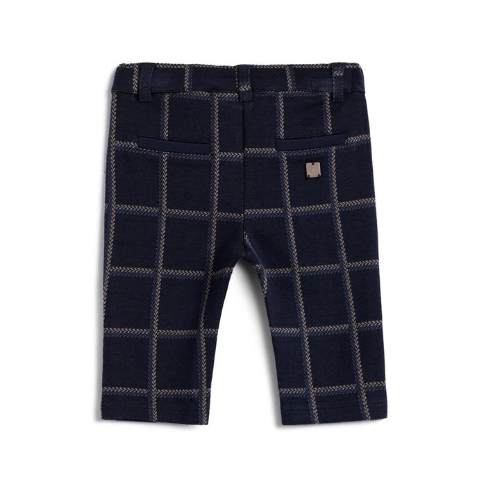 Boys Blue Checked Trousers