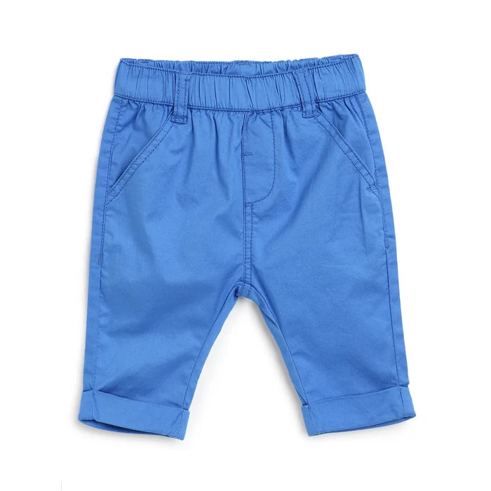 Boys Blue Solid Trousers