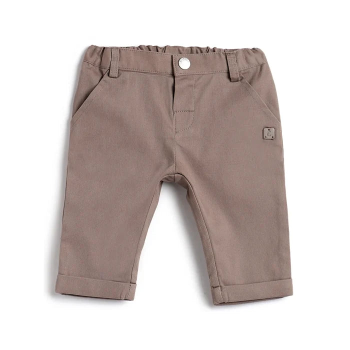 Boys Brown Solid Trousers