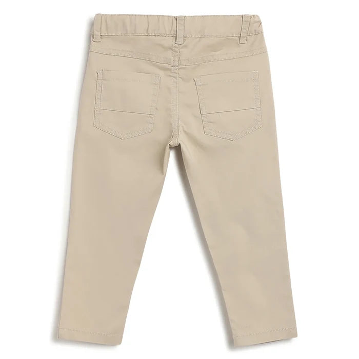 Boys Cotton Mid-Rise Trousers